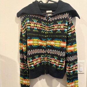 BDG Ginny Fair Isle Zip-Up Cardigan